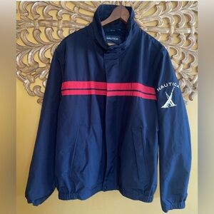 Vintage Navy Blue and Red Sporty Nautica Jacket